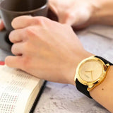Guess Cubed Analog Gold Dial Black Silicone Strap Watch For Women - GW0665L1 Authentic Buy Shop Now