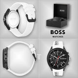 Hugo Boss Velocity Black Dial White Rubber Strap Watch for Men - 1513718 Authentic Buy Shop Now