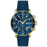 Hugo Boss Admiral Blue Dial Blue Rubber SIlicon Strap Watch for Men - 1513965 Authentic Buy Shop Now