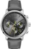Hugo Boss Attitude Grey Dial Grey Leather Strap Watch for Men - 1513658 Authentic Buy Shop Now