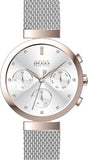 Hugo Boss Flawless Silver Dial Silver Mesh Bracelet Watch for Women -1502551 Authentic Buy Shop Now