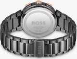 Hugo Boss One Chronograph Red Dial Grey Steel Strap Watch For Men - 1514000 Authentic Buy Shop Now