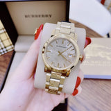 Burberry The City Gold Dial Gold Steel Strap Watch for Women - BU9145 Authentic Buy Shop Now