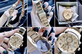 Guess Analog Chronograph Gold Dial Gold Steel Strap Watch for Men - W0075G5 Authentic Buy Shop Now