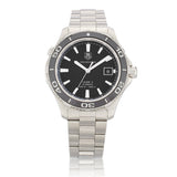 Tag Heuer Aquaracer Caliber 5 Automatic Black Dial Silver Steel Strap Watch for Men - WAK2110.BA0830 Authentic Buy Shop Now