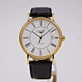 Longines Presence 25.5mm Automatic White Dial Black Leather Strap Watch for Women - L4.921.2.11.2 Authentic Buy Shop Now
