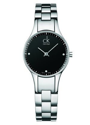 Calvin Klein Simplicity Black Dial Silver Steel Strap Watch for Women - K4323104 Authentic Buy Shop Now