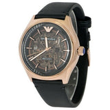 Emporio Armani Meccanico Black Dial Black Leather Watch For Men - AR60004 Authentic Buy Shop Now