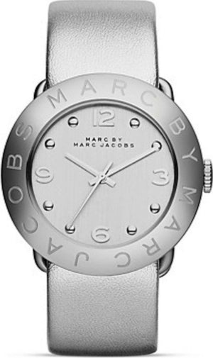 Marc Jacobs Amy Silver Dial Silver Leather Strap Watch for Women - MBM8626 Authentic Buy Shop Now