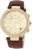 Michael Kors Parker Champagne Gold Dial Brown Leather Strap Watch for Women - MK2249 Authentic Buy Shop Now