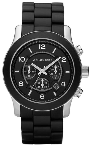 Michael Kors Runway Black Dial Black Rubber Strap Watch for Men - MK8107 Authentic Buy Shop Now