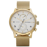 Tommy Hilfiger Kane White Dial Gold Mesh Bracelet Watch for Men - 1710403 Authentic Buy Shop Now