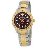 Versace Hellenyium GMT Black Dial Two Tone Steel Strap Watch for Men - V11040015 Authentic Buy Shop Now