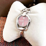 Gucci Horsebit Quartz Red Dial Silver Steel Strap Watch For Women - YA139502 Authentic Buy Shop Now
