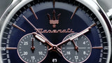Maserati Epoca Chronograph Blue Dial Brown Leather Strap Watch For Men - R8871618014 Authentic Buy Shop Now