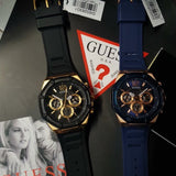 Guess Momentum Chronograph Blue Dial Blue Rubber Strap Watch for Men - GW0263G2 Authentic Buy Shop Now