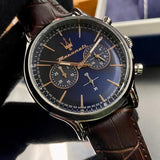 Maserati Epoca Chronograph Blue Dial Brown Leather Strap Watch For Men - R8871618014 Authentic Buy Shop Now