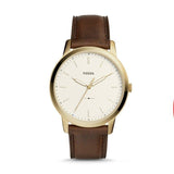 Fossil The Minimalist White Dial Brown Leather Strap Watch for Men - FS5397 Authentic Buy Shop Now
