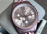 Michael Kors Lexington Chronograph Pink Dial Pink Steel Strap Watch for Women - MK8792 Authentic Buy Shop Now