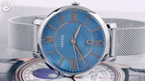Fossil Jacqueline Mother of Pearl Blue Dial Silver Mesh Strap Watch for Women - ES4322 Authentic Buy Shop Now