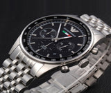 Emporio Armani Sportivo Chronograph Black Dial Silver Steel Strap Watch For Men - AR5984 Authentic Buy Shop Now