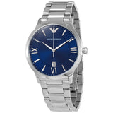 Emporio Armani Giovanni Quartz Blue Dial Silver Steel Strap Watch For Men - AR11227 Authentic Buy Shop Now