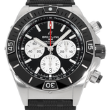 Breitling Super Chronomat B01 44 Black Dial Black Rubber Strap Watch for Men - AB0136251B1S1 Authentic Buy Shop Now