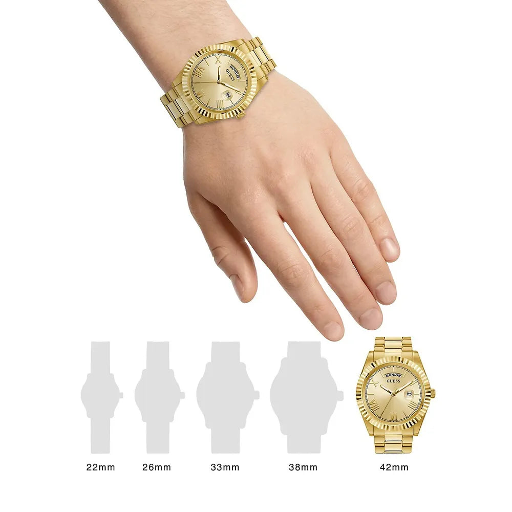 Guess Connoisseur Gold Dial Gold Steel Strap Watch for Men - GW0265G2 Authentic Buy Shop Now