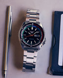 Seiko 5 Sports SKX Series Regatta Timer Retro Blue Dial Silver Steel Strap Watch For Men - SRPK13K1 Authentic Buy Shop Now