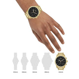Hugo Boss Trace Chronograph Black Dial Gold Steel Strap Watch For Men - 1514006 Authentic Buy Shop Now