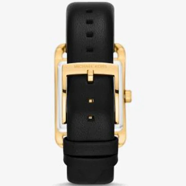 Michael Kors Monroe Three Hand Black Dial Black Leather Strap Watch for Women - MKO1027 Authentic Buy Shop Now