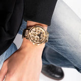 Guess Queen Quartz Gold Dial Gold Steel Strap Watch For Men - GW0497G2 Authentic Buy Shop Now