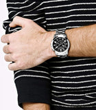 Fossil Grant Sport Chronograph Black Dial Silver Steel Strap Watch for Men - FS5236 Authentic Buy Shop Now