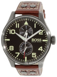 Hugo Boss Aeroliner Maxx Black Dial Brown Leather Strap Watch For Men - 1513079 Authentic Buy Shop Now