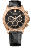 Hugo Boss Ikon Black Dial Black Leather Strap Watch for Men - 1513179 Authentic Buy Shop Now