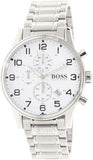 Hugo Boss Aeroliner Chronograph White Dial Silver Steel Strap Watch for Men - 1513182 Authentic Buy Shop Now