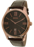 Hugo Boss Ambassador Grey Dial Brown Leather Strap Watch for Men - 1513387 Authentic Buy Shop Now