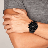 Hugo Boss Navigator Black Dial Black Leather Strap Watch for Men - 1513497 Authentic Buy Shop Now