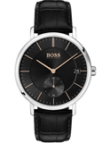 Hugo Boss Corporal Black Dial Black Leather Strap Watch for Men - 1513638 Authentic Buy Shop Now