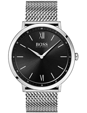 Hugo Boss Jackson Quartz Black Dial Silver Mesh Bracelet Watch For Men - 1513514 Authentic Buy Shop Now