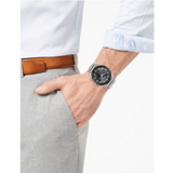 Hugo Boss Intensity Chronograph Black Dial Silver Steel Strap Watch For Men - 1513680 Authentic Buy Shop Now
