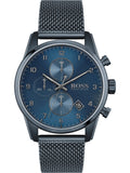 Hugo Boss Skymaster Chronograph Blue Dial Blue Mesh Bracelet Watch for Men - 1513836 Authentic Buy Shop Now