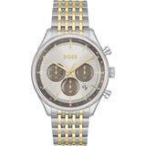 Hugo Boss Gregor Chronograph Silver Dial Two Tone Steel Strap Watch For Men - 1514053 Authentic Buy Shop Now
