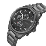Hugo Boss View Chronograph Grey Dial Grey Steel Strap Watch For Men - 1513991 Authentic Buy Shop Now