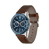Hugo Boss Allure Blue Dial Brown Leather Strap Watch for Men - 1513921 Authentic Buy Shop Now