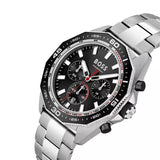 Hugo Boss Intensity Chronograph Black Dial Silver Steel Strap Watch For Men - 1513680 Authentic Buy Shop Now