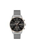 Hugo Boss Associate Black Dial Silver Mesh Bracelet Watch for Men - 1513805 Authentic Buy Shop Now