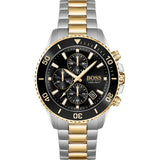 Hugo Boss Admiral Black Dial Two Tone Steel Strap Watch for Men - 1513908 Authentic Buy Shop Now