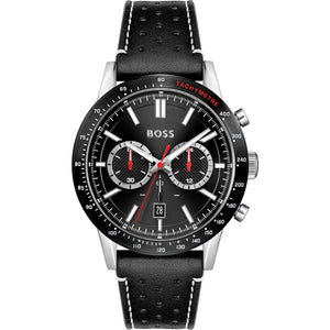 Hugo Boss Allure Black Dial Black Leather Strap Watch for Men - 1513920 Authentic Buy Shop Now