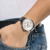 Hugo Boss Driver Quartz Silver Dial Brown Leather Strap Watch For Men - HB1512881 Authentic Buy Shop Now